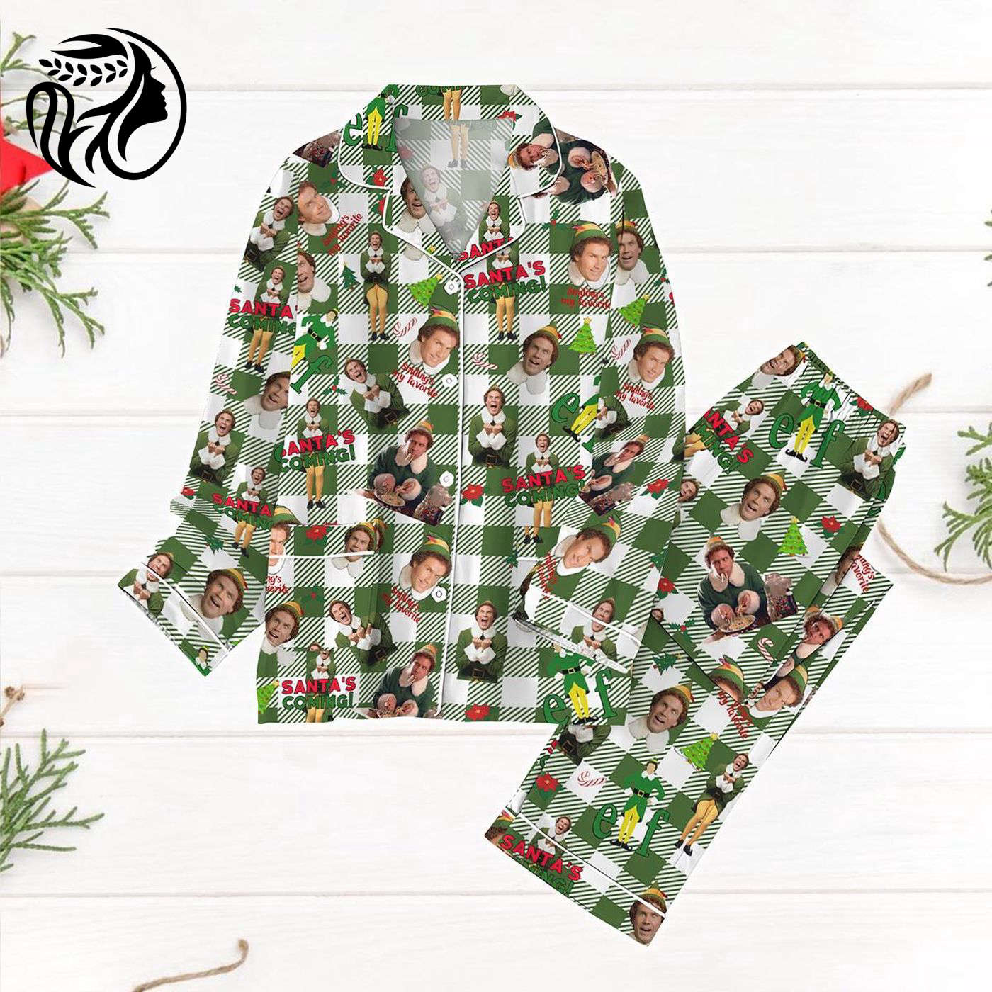 Cozy Buddy Elf Christmas Pajamas: Santa I Know Him OMG Elf Santa Holiday PJs & Movie Gift