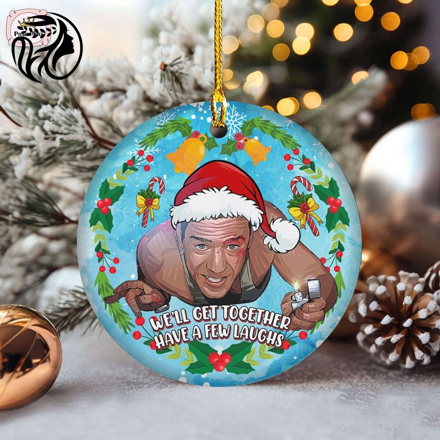 Die Hard Christmas Ornament Nakatomi Plaza Ceramic Xmas Decor We ll Get Together & Have a Few Laughs