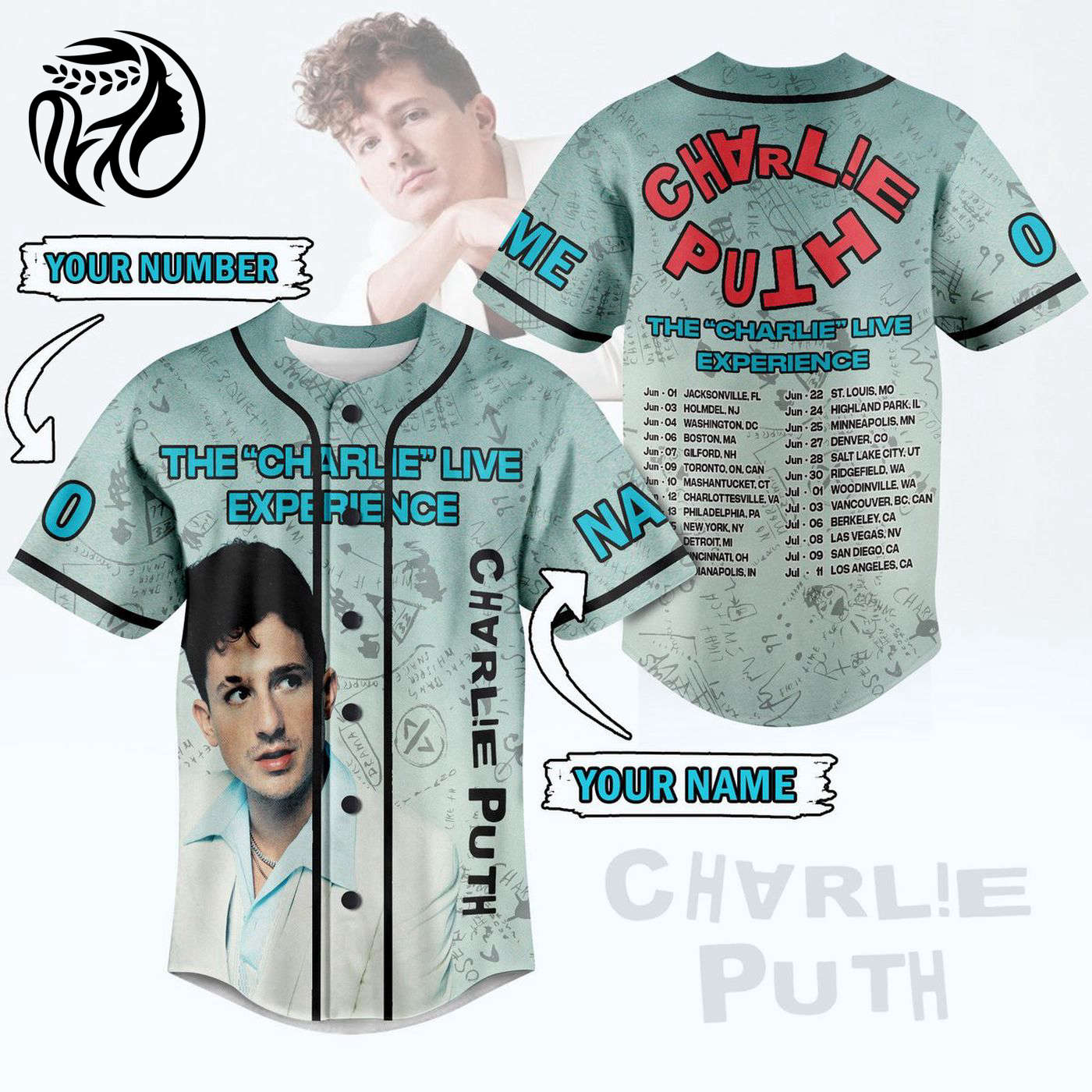 Charlie Puth Baseball Jersey For Men Women And Kids Gift