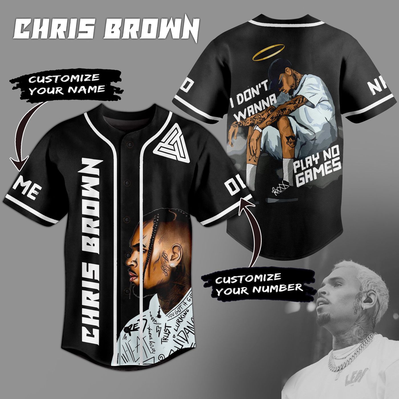 Chris Brown Baseball Jersey For Men Women And Kids Gift