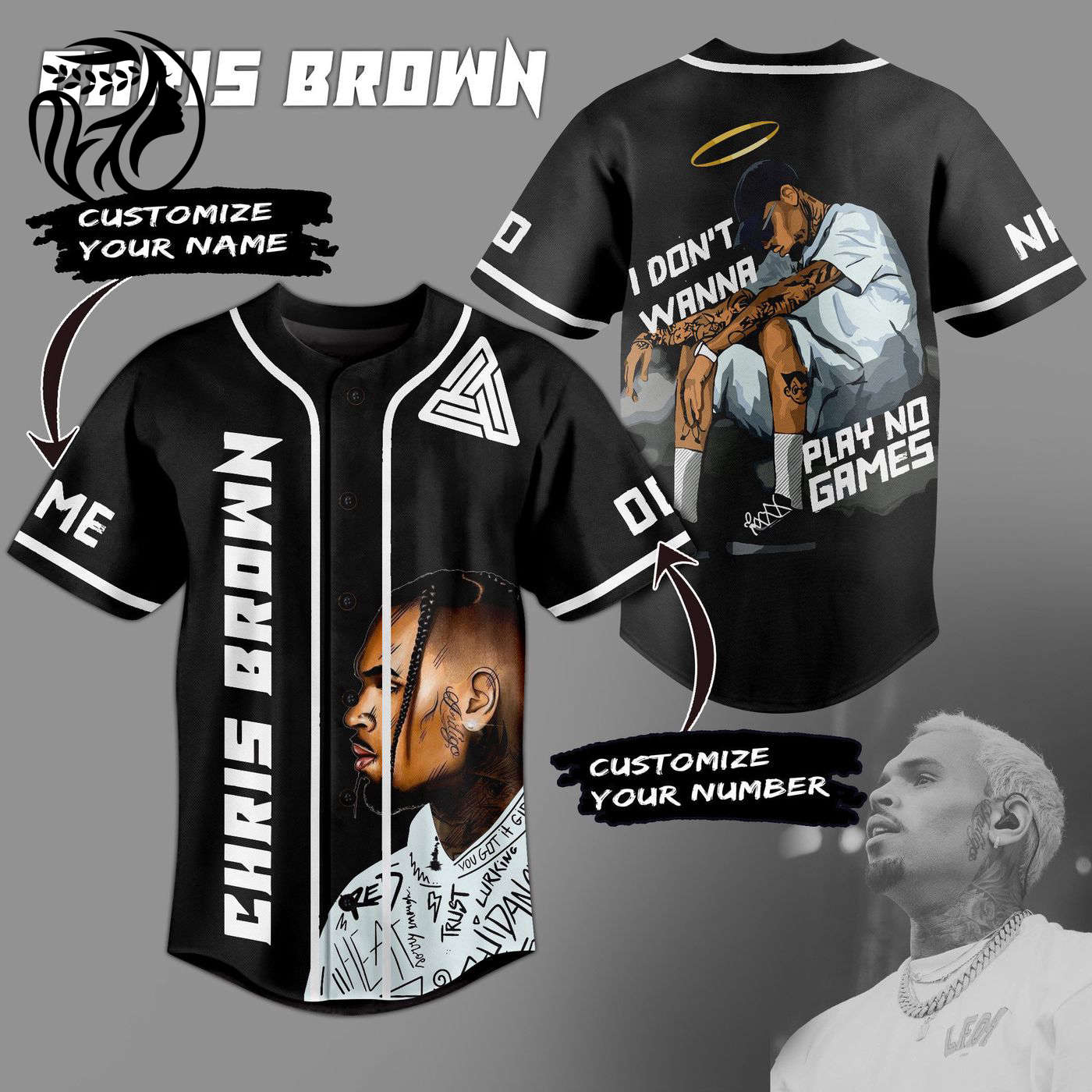 Chris Brown Baseball Jersey For Men Women And Kids Gift