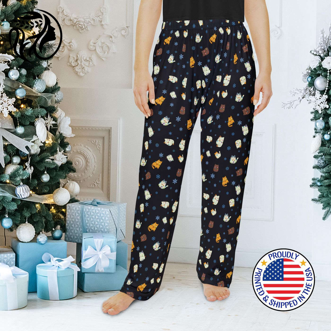 Christmas Cats Family Pajama Pant – Matching Xmas Cartoon Sleep Pant Lightweight Loungewear – Perfect Holiday Gift!