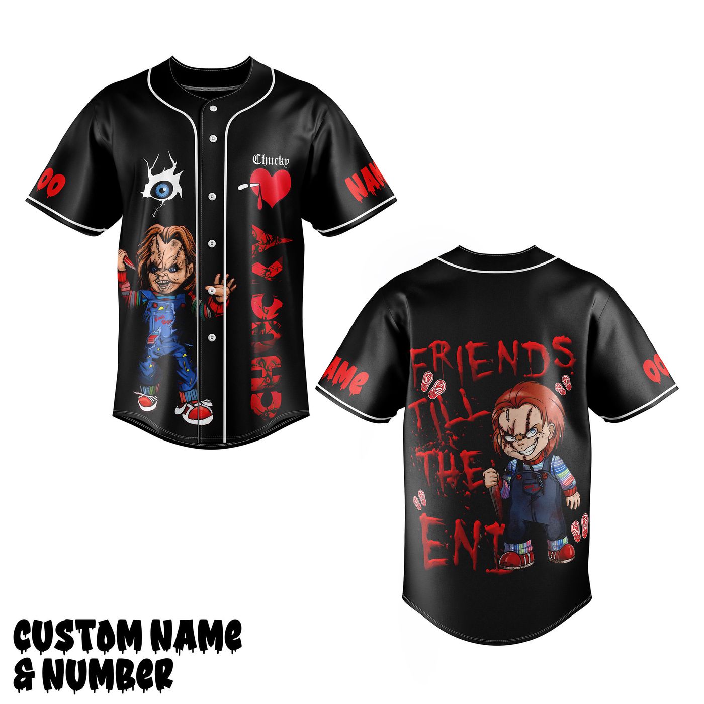 Chucky Friends Till the End Baseball Jersey For Men Women And Kids Gift Chucky Friends Till the End Baseball Jersey For Men Women And Kids Gift