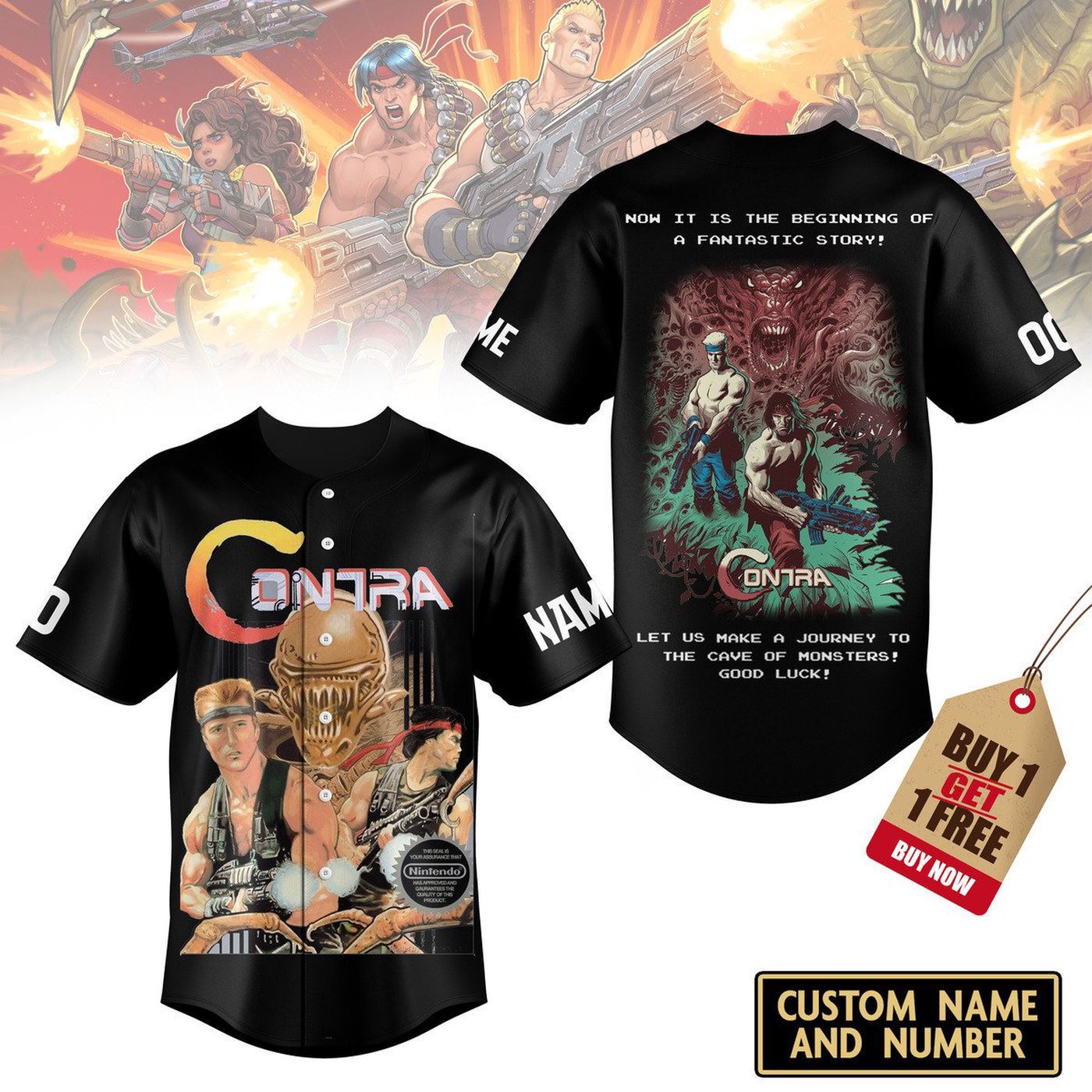 Contra Baseball Jersey For Men Women And Kids Gift