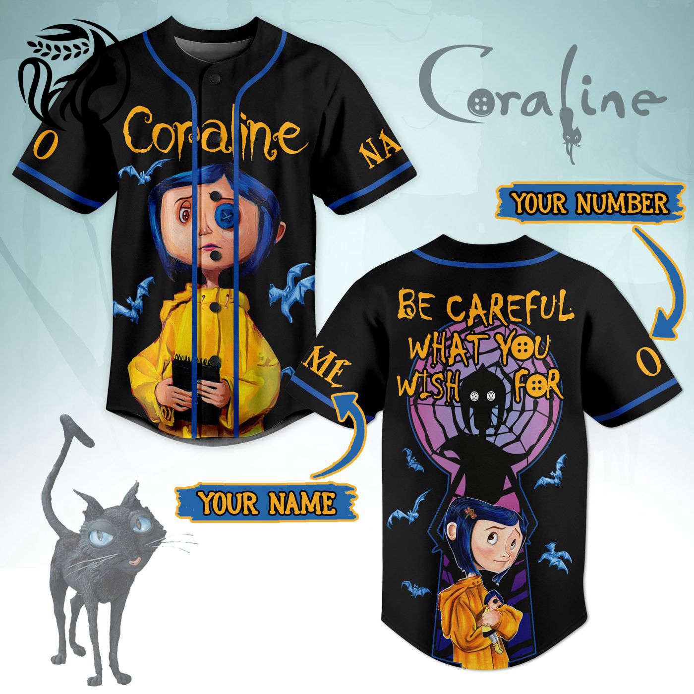 Coraline Baseball Jersey For Men Women And Kids Gift