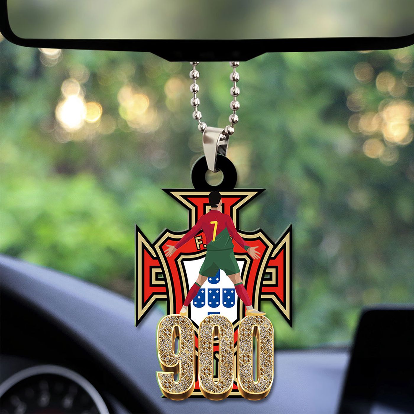 Cristiano Ronaldo Custom Shape 1-sided Acrylic Car Ornament – HUNGVV 7062