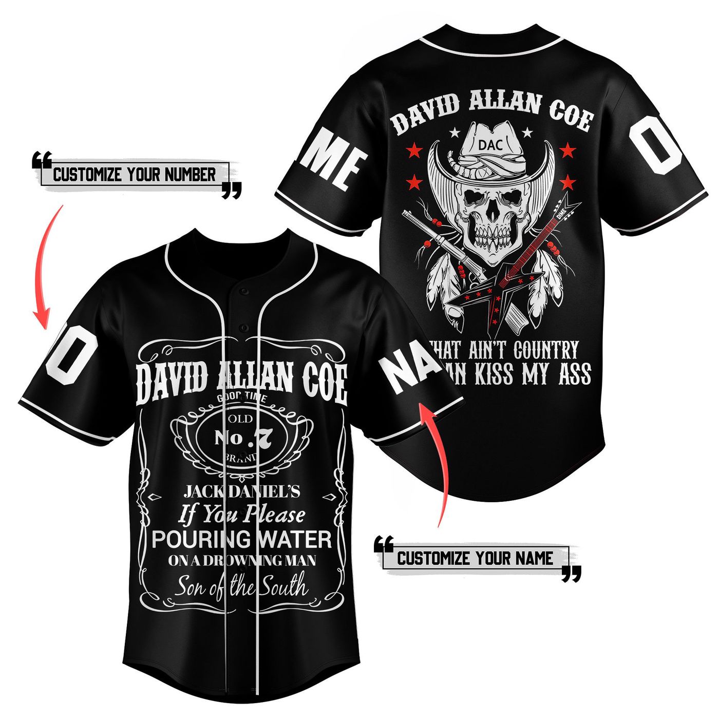 David Allan Coe Baseball Jersey For Men Women And Kids Gift