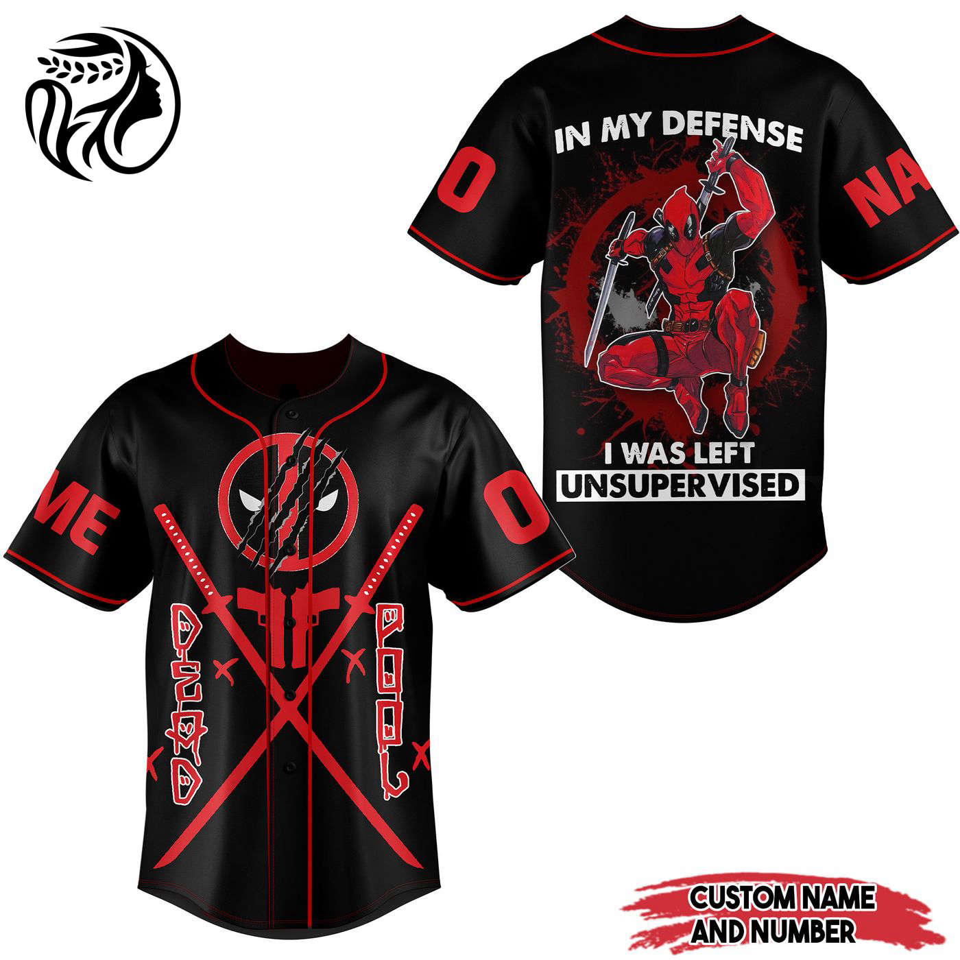 Deadpool In My Defense Baseball Jersey For Men Women And Kids Gift