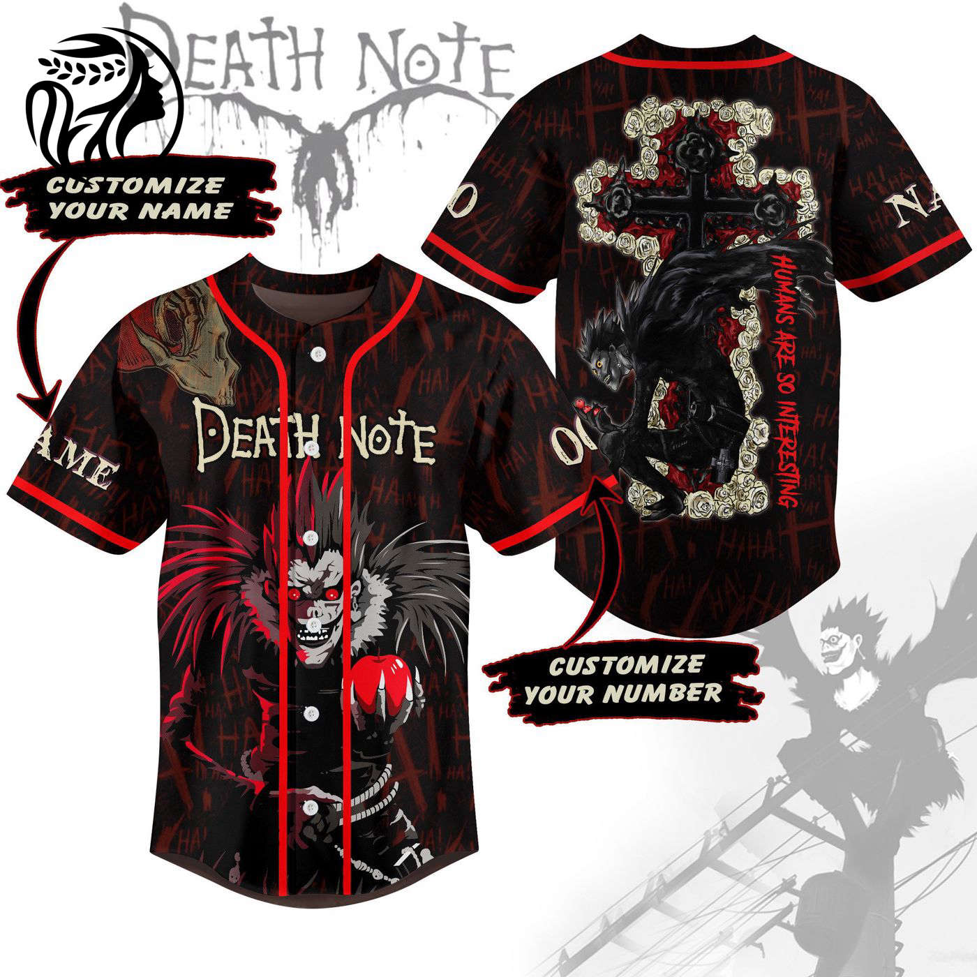 Death Note Baseball Jersey For Men Women And Kids Gift