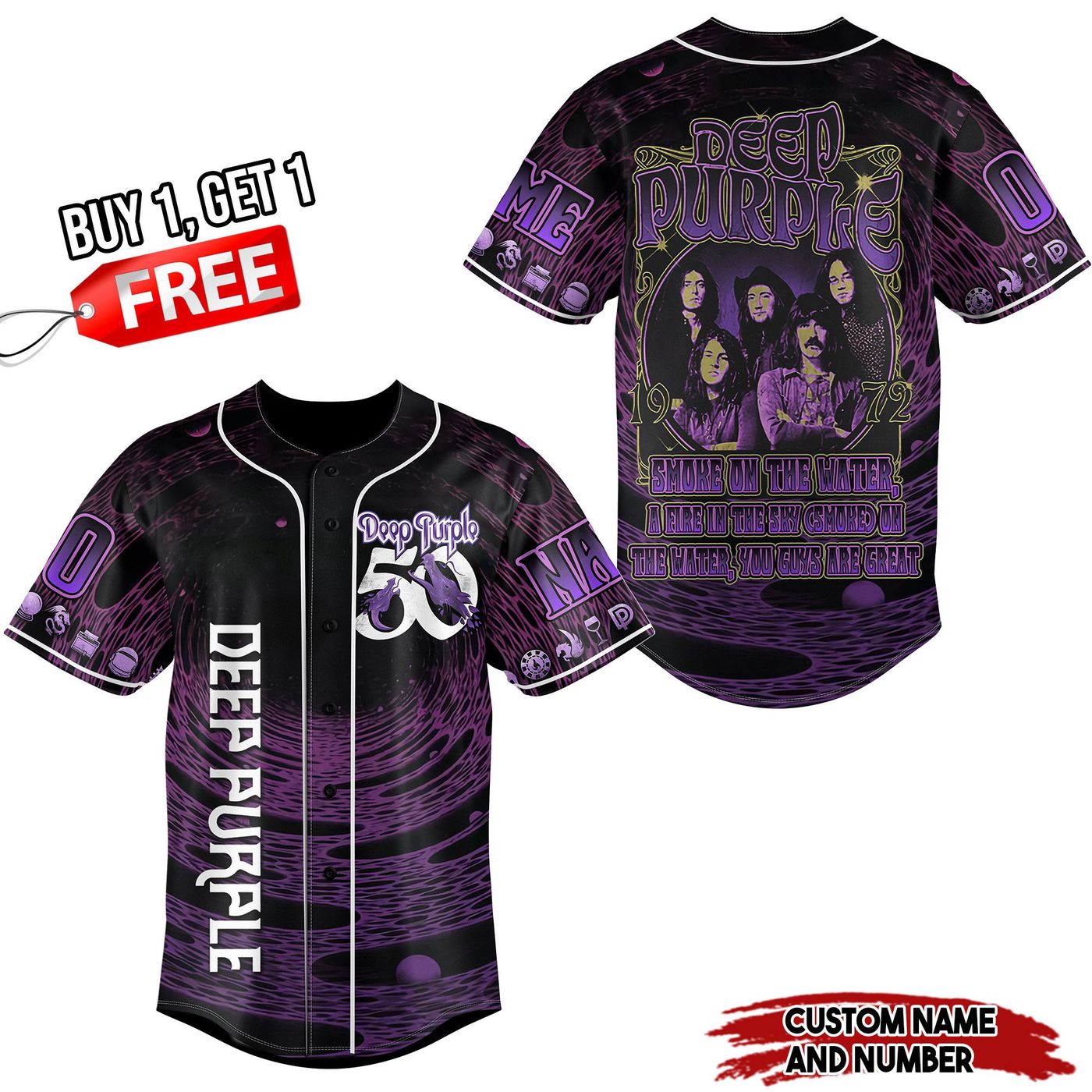 Deep Purple Baseball Jersey For Men Women And Kids Gift Deep Purple Baseball Jersey For Men Women And Kids Gift
