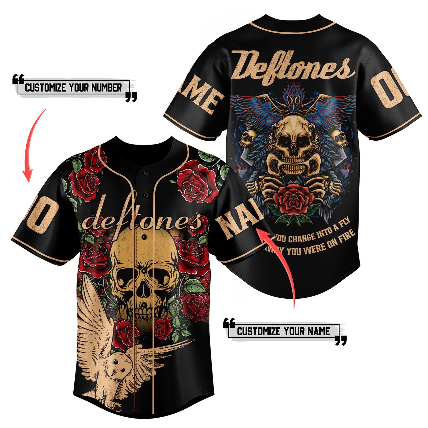 Deftones Baseball Jersey For Men Women And Kids Gift Deftones Baseball Jersey For Men Women And Kids Gift