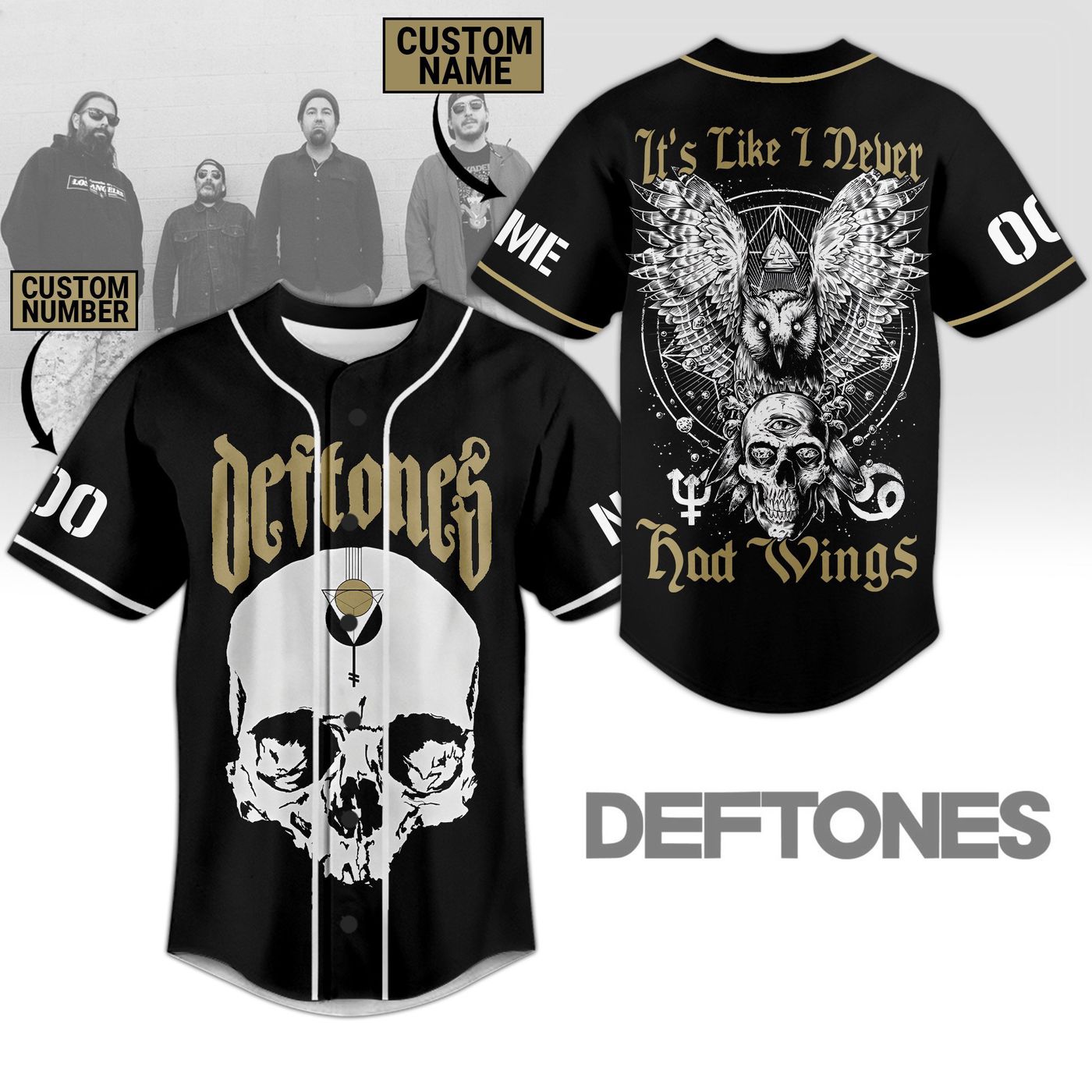 Deftones Baseball Jersey For Men Women And Kids Gift Deftones Baseball Jersey For Men Women And Kids Gift