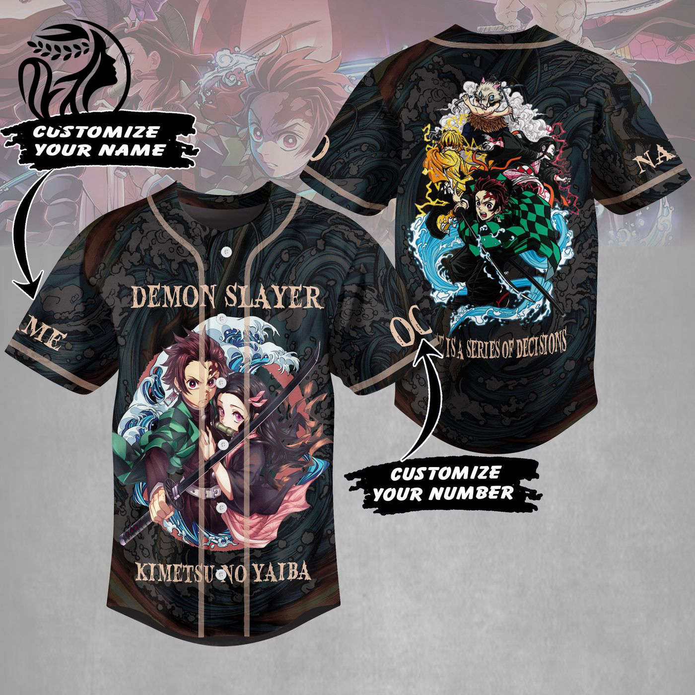 Demon Slayder Baseball Jersey For Men Women And Kids Gift