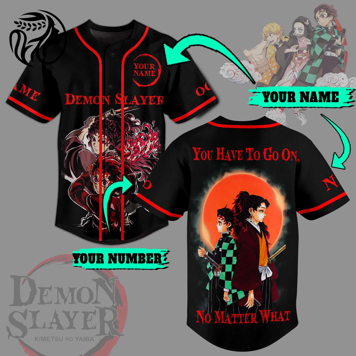 Demon Slayer Baseball Jersey For Men Women And Kids Gift