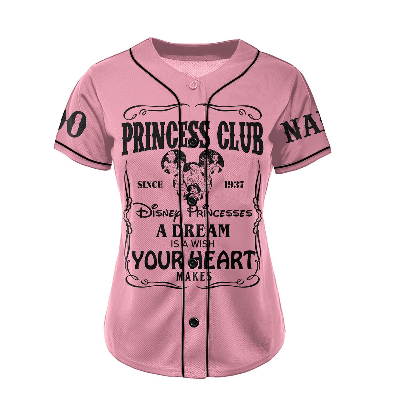 Disney Princess Baseball Jersey For Men Women And Kids Gift Disney Princess Baseball Jersey For Men Women And Kids Gift