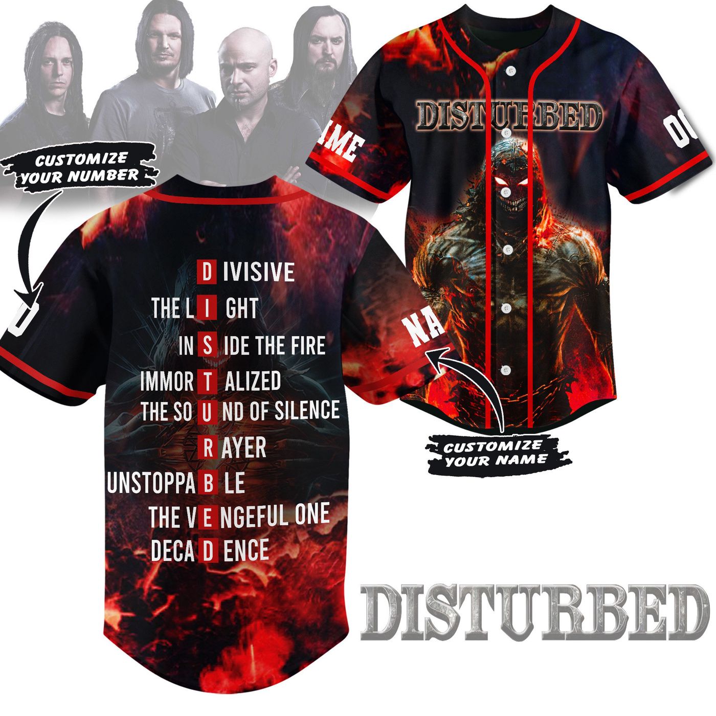 Disturbed Baseball Jersey For Men Women And Kids Gift Disturbed Baseball Jersey For Men Women And Kids Gift