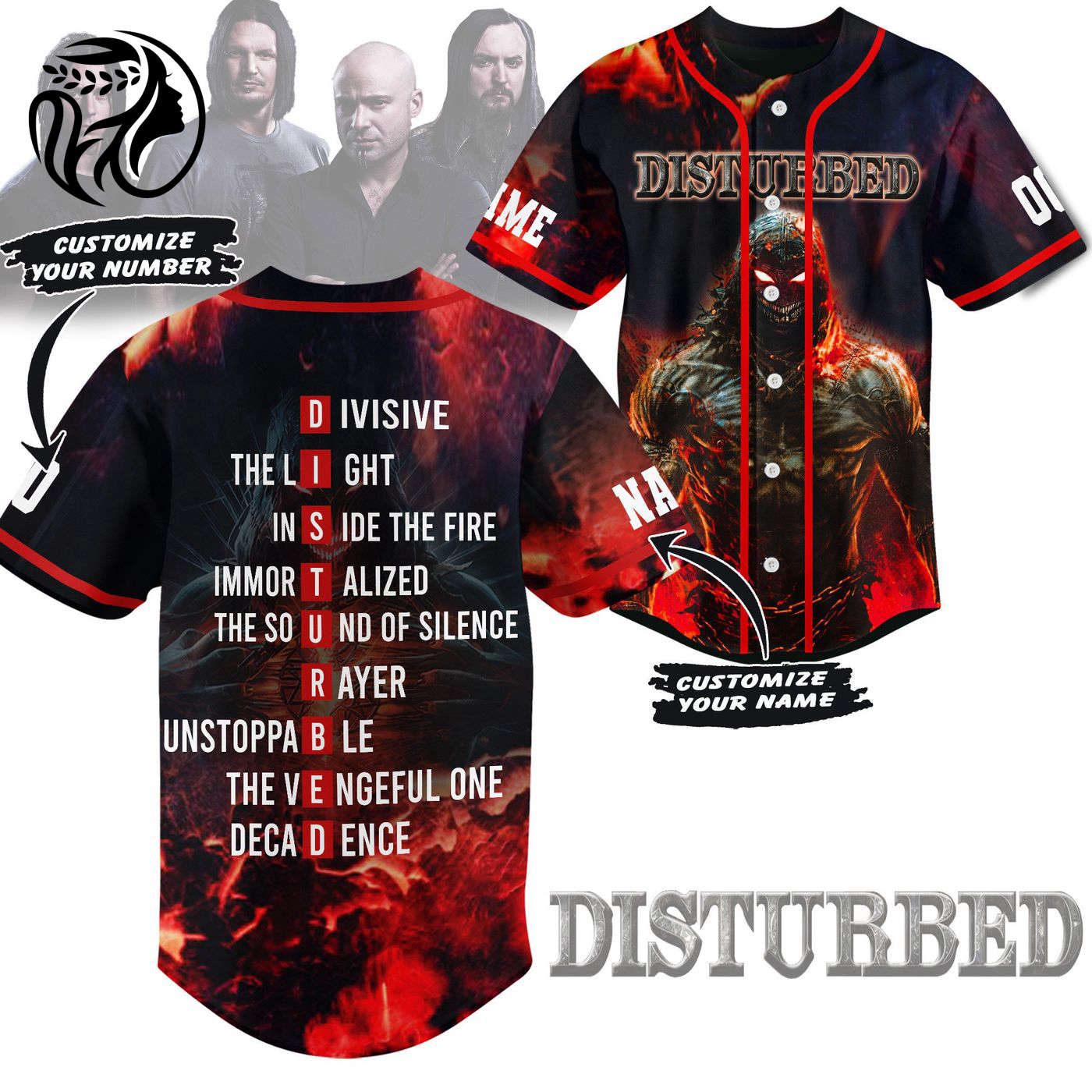 Disturbed Baseball Jersey For Men Women And Kids Gift