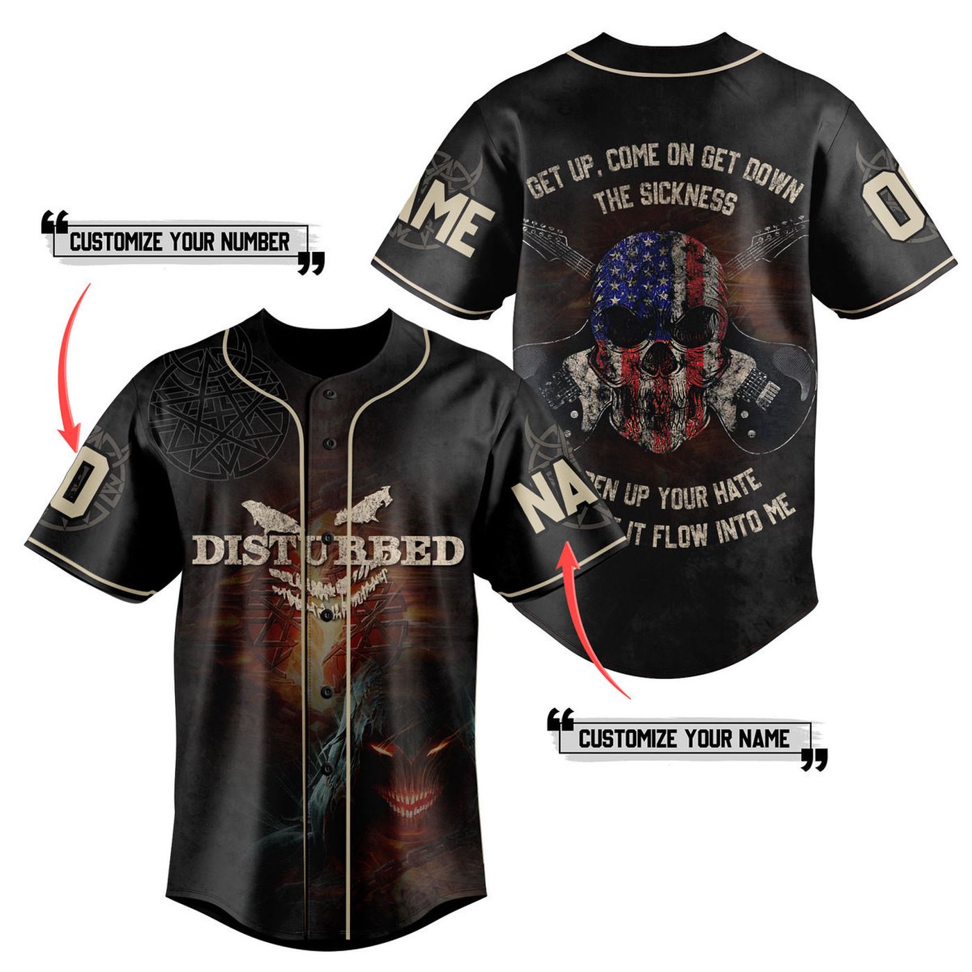 Disturbed Baseball Jersey For Men Women And Kids Gift Disturbed Baseball Jersey For Men Women And Kids Gift