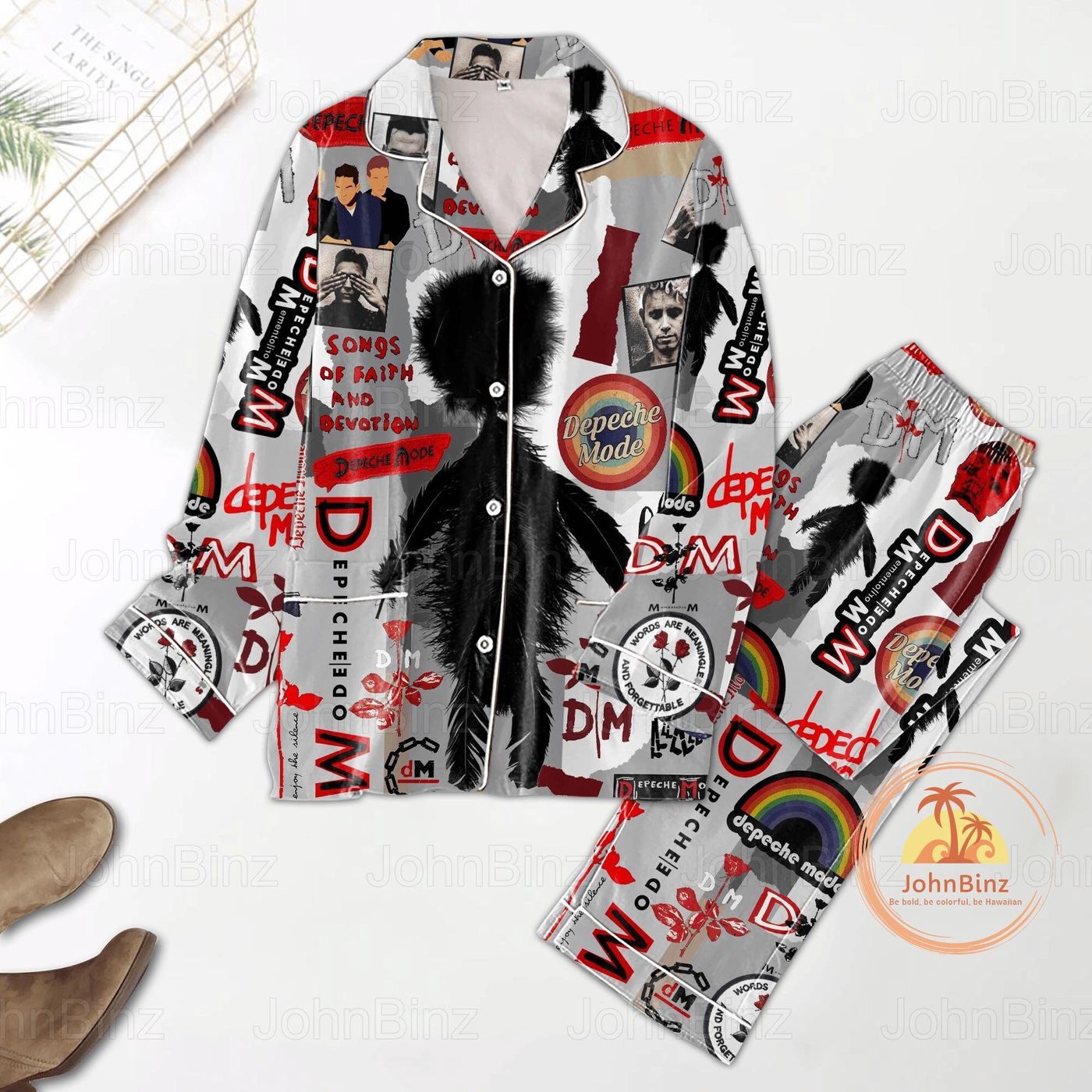 Rock the Night with DM Tour Pajamas: Depeche Mode Pajama Set & Pants Perfect for 80s Music Lovers & Depeche Mode Merch Fans!