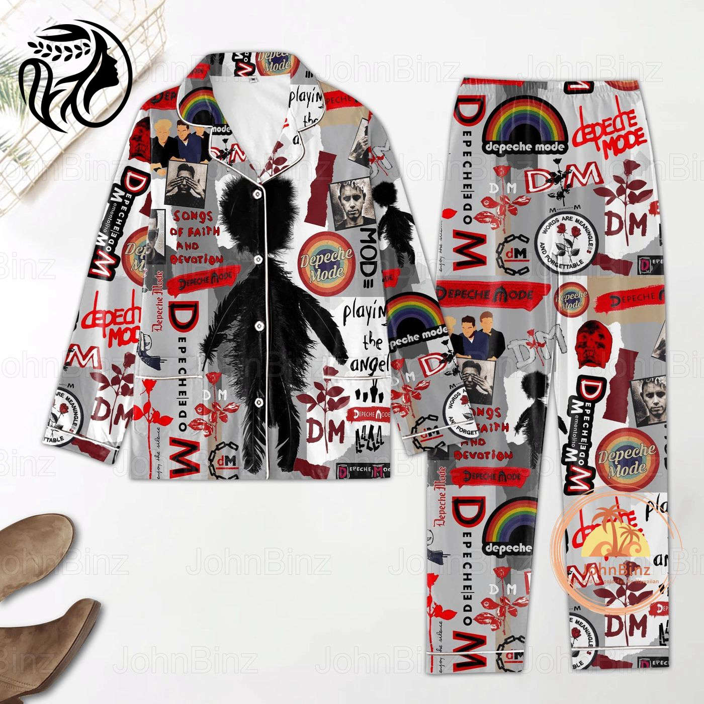 Rock the Night with DM Tour Pajamas: Depeche Mode Pajama Set & Pants Perfect for 80s Music Lovers & Depeche Mode Merch Fans!