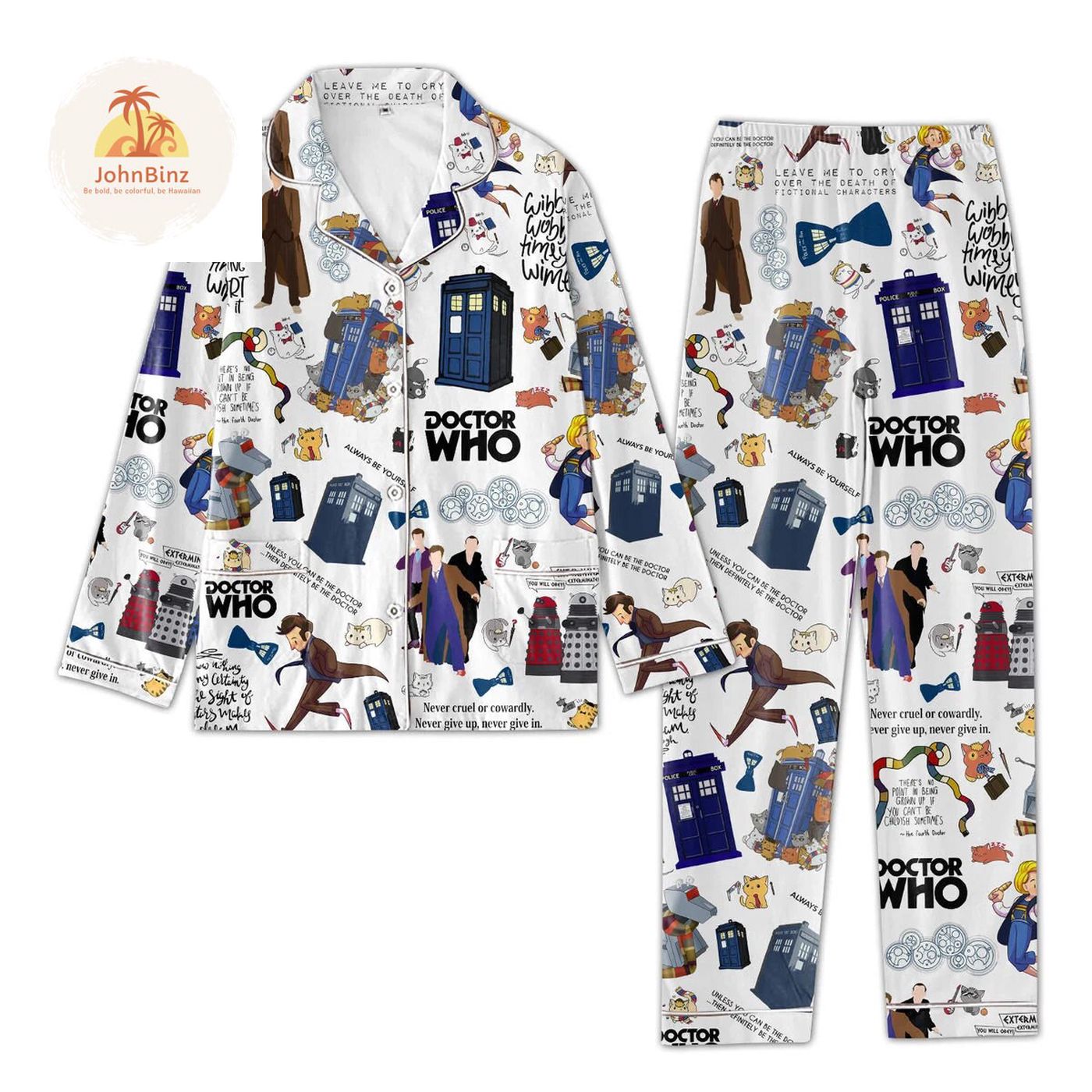 Doctor Who Pajamas Set: Womens Movie-Inspired Long Sleeve Gift for Her