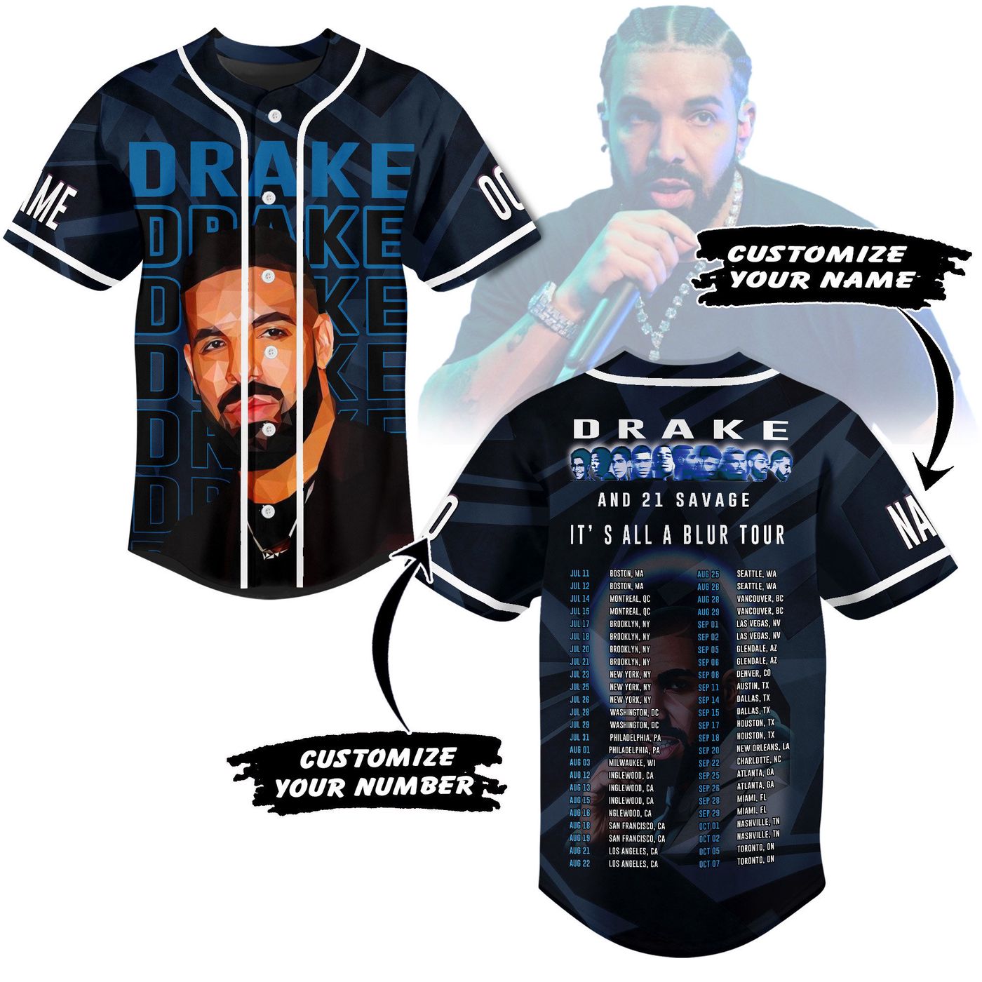 Drake Baseball Jersey For Men Women And Kids Gift Drake Baseball Jersey For Men Women And Kids Gift