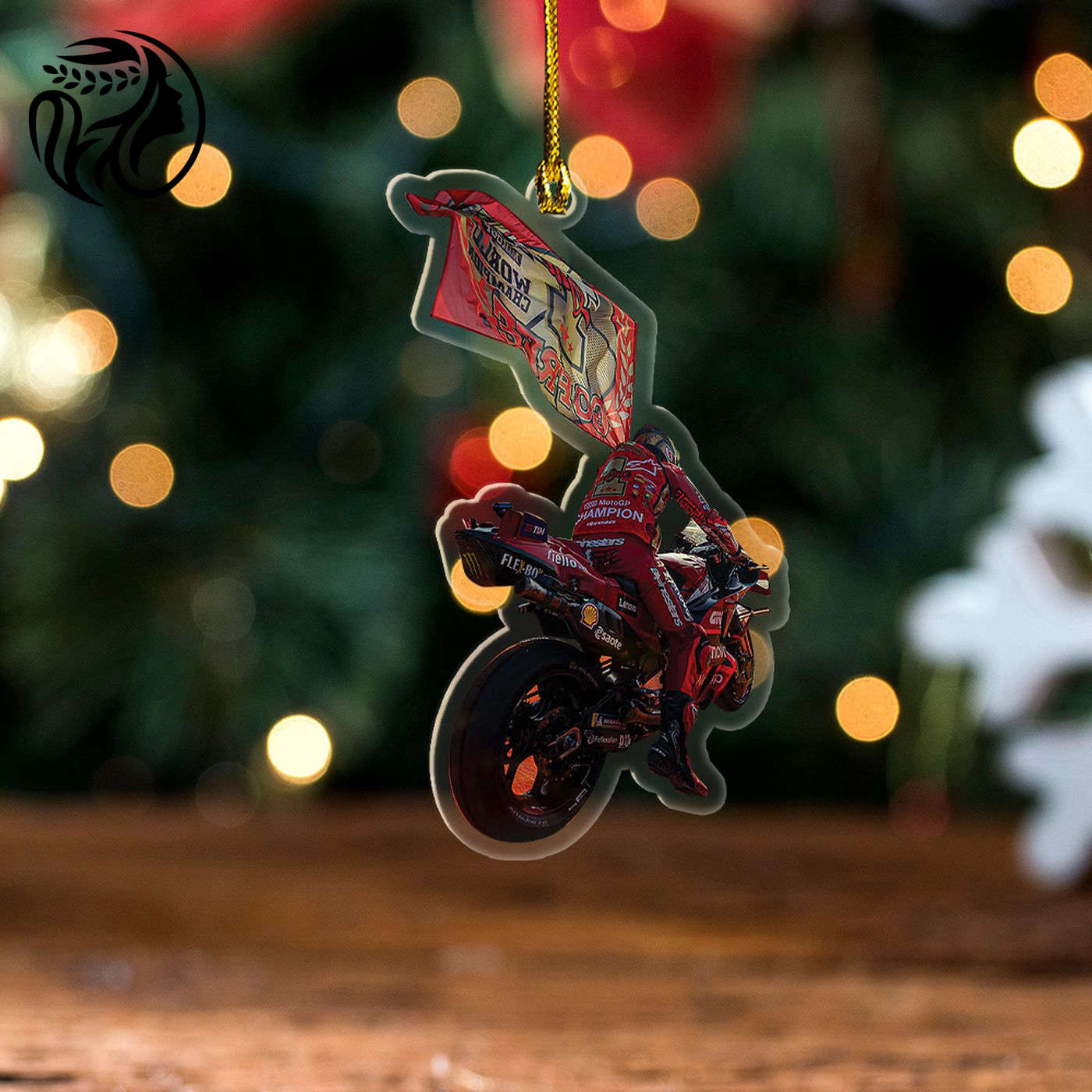 Ducati Lenovo Team x Francesco Bagnaia Custom Shape Clear 1-sided Acrylic Ornament – TANTN 3383.6