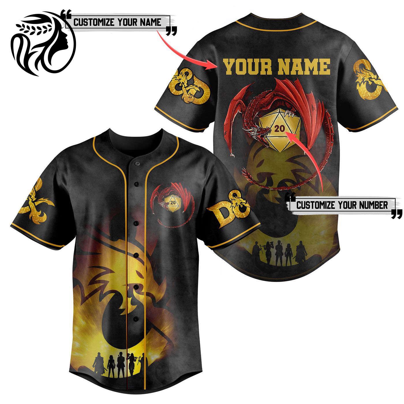 Dungeons & Dragons Baseball Jersey For Men Women And Kids Gift