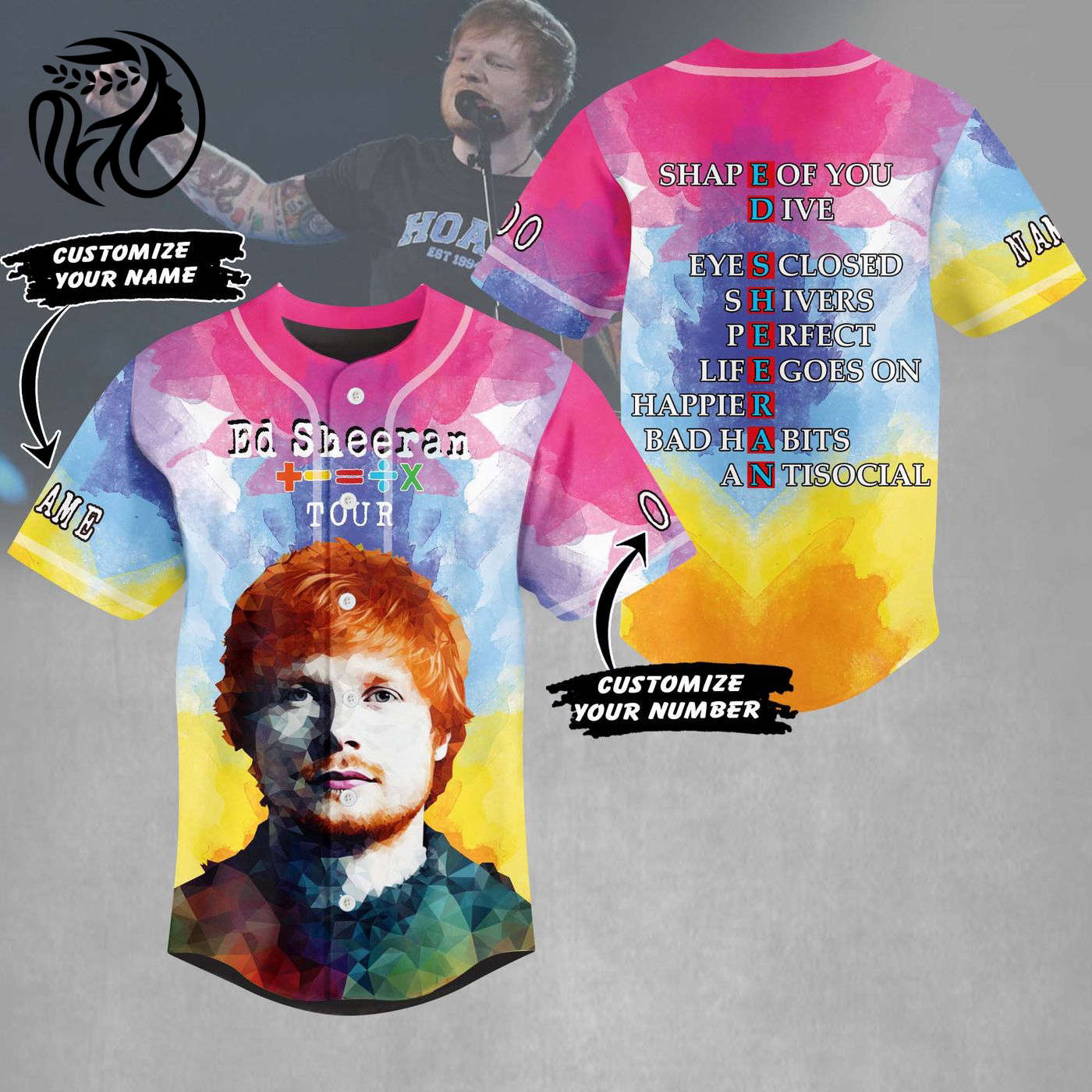 Ed Sheeran Baseball Jersey For Men Women And Kids Gift