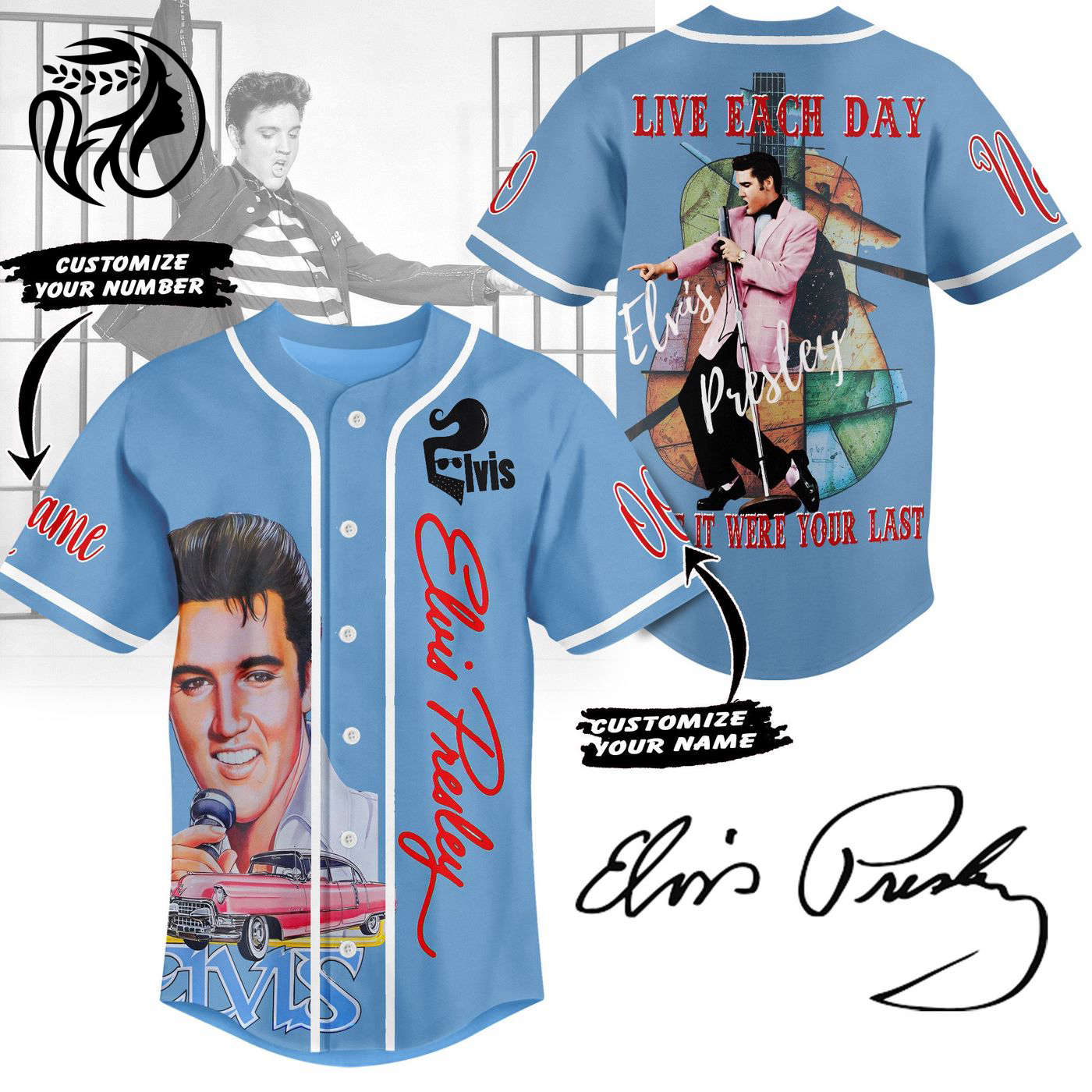 Elvis Presley Baseball Jersey For Men Women And Kids Gift
