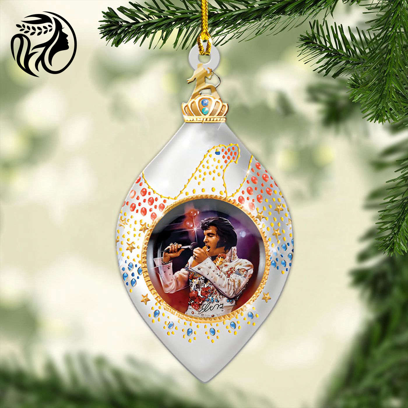 Elvis Presley Custom Shape 2-sided Acrylic Ornament