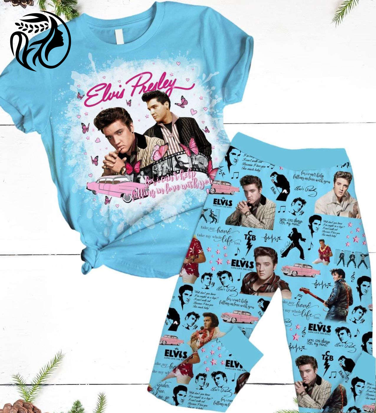 Elvis Presley Pajamas Set & Shirts: King of Rock and Roll Memories Christmas – Women s PJs Elvis Presley Pajamas Set & Shirts: King of Rock and Roll Memories Christmas – Women s PJs
