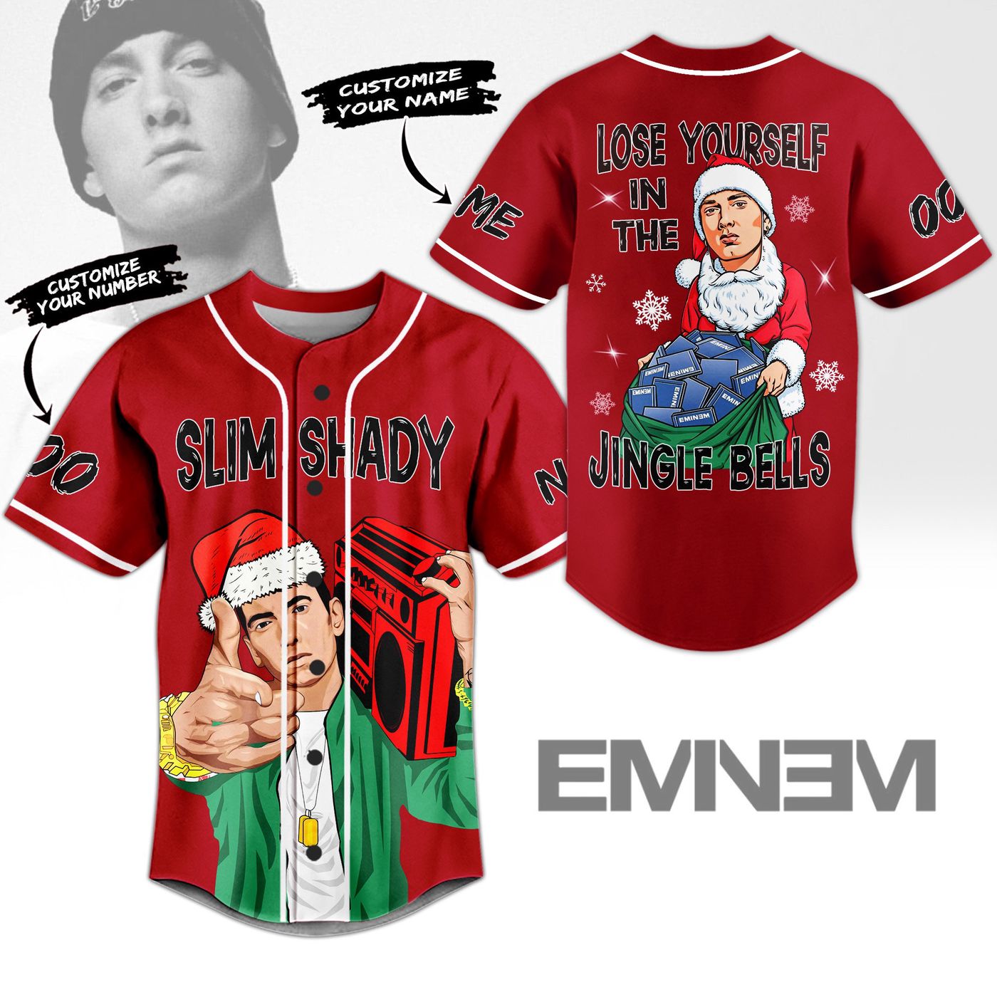 Eminem Baseball Jersey For Men Women And Kids Gift