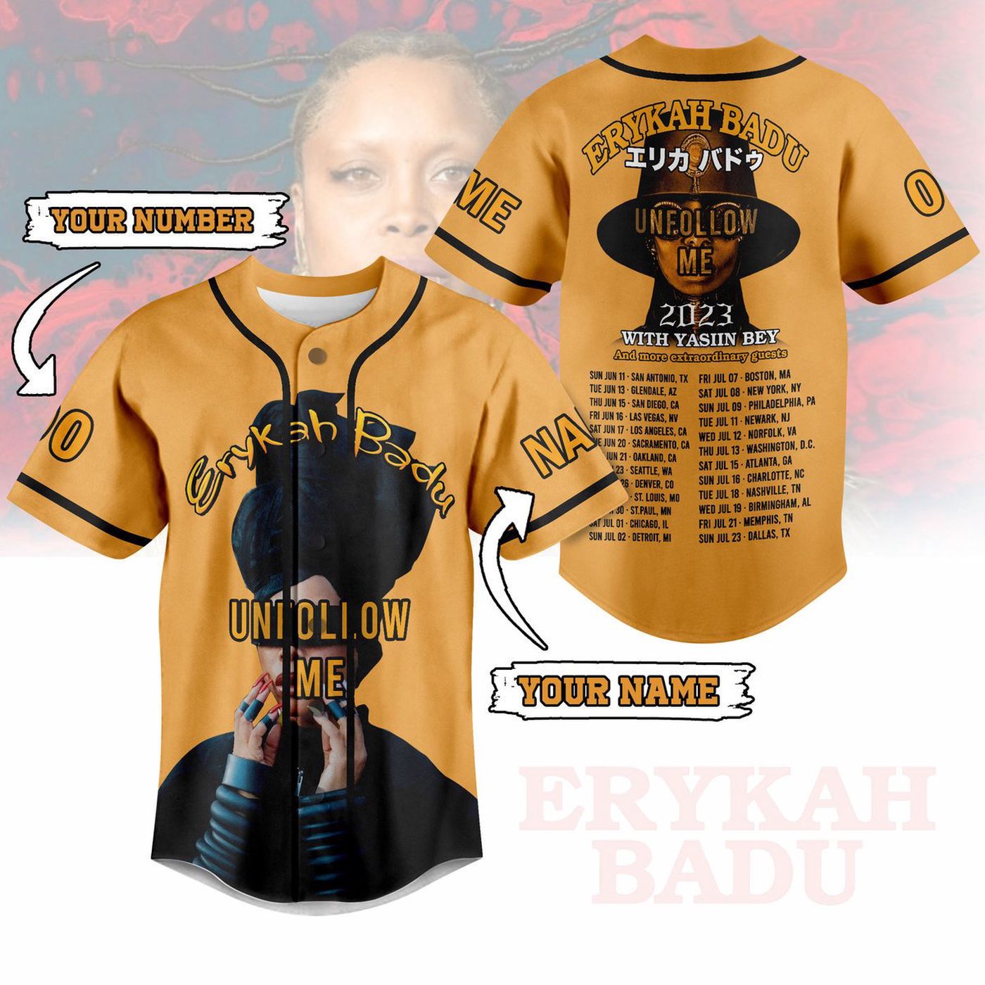 Erykah Badu Baseball Jersey For Men Women And Kids Gift