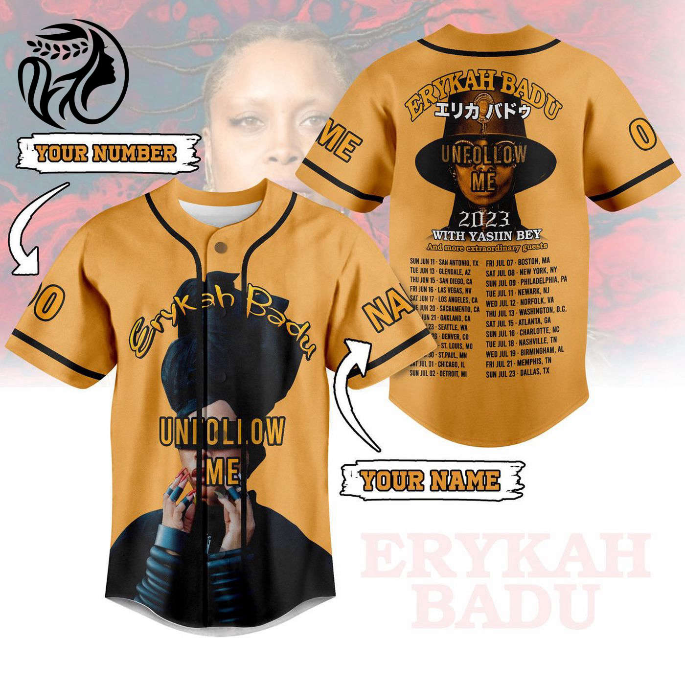 Erykah Badu Baseball Jersey For Men Women And Kids Gift