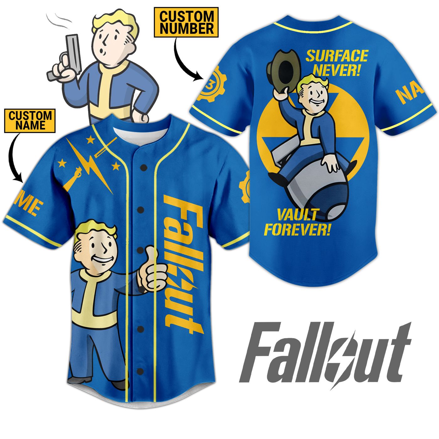Fallout Baseball Jersey For Men Women And Kids Gift