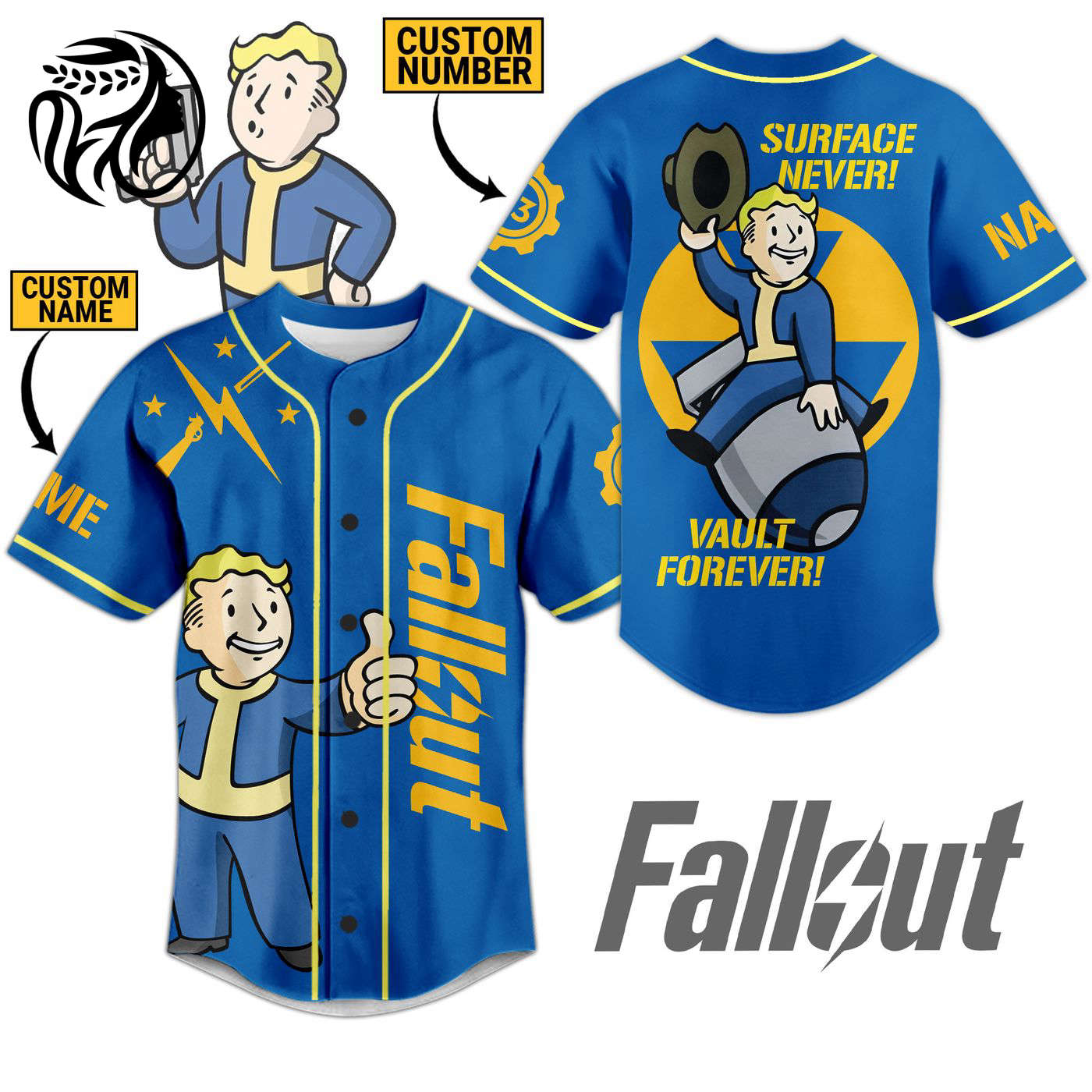 Fallout Baseball Jersey For Men Women And Kids Gift