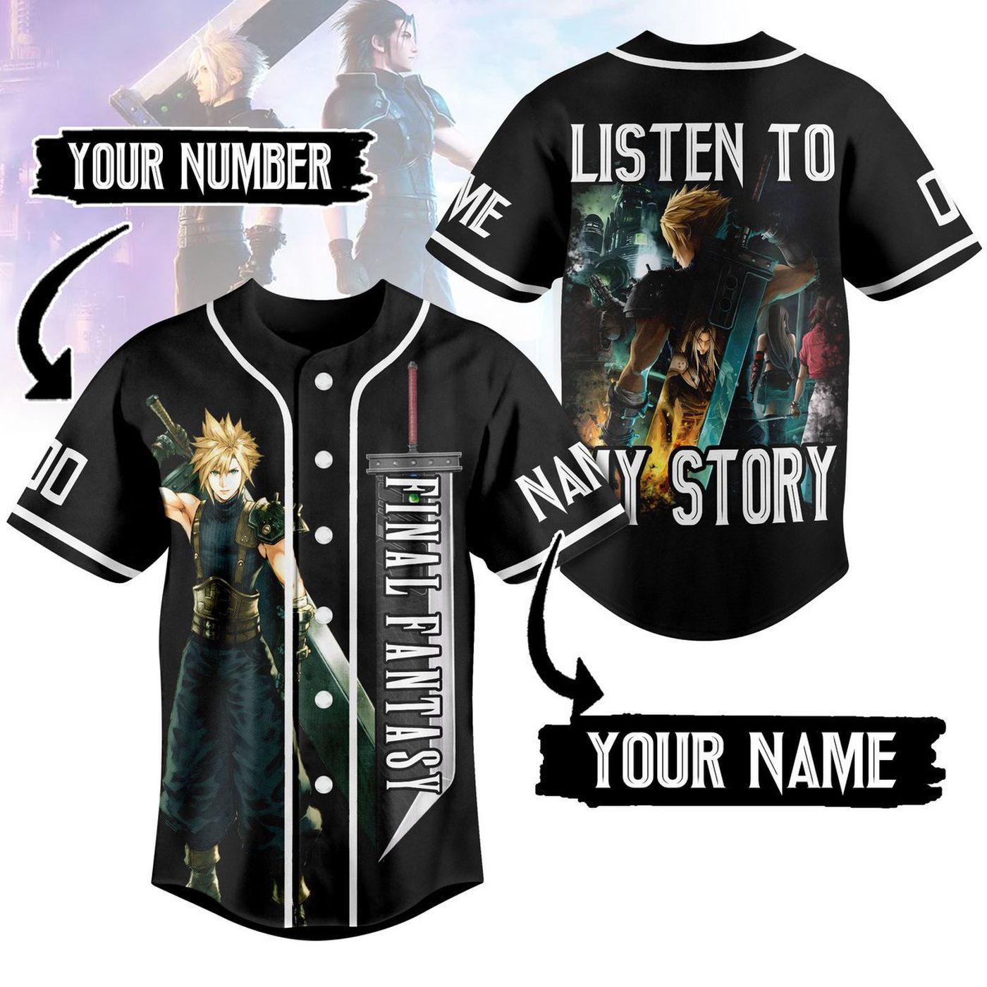 Final Fantasy Baseball Jersey For Men Women And Kids Gift