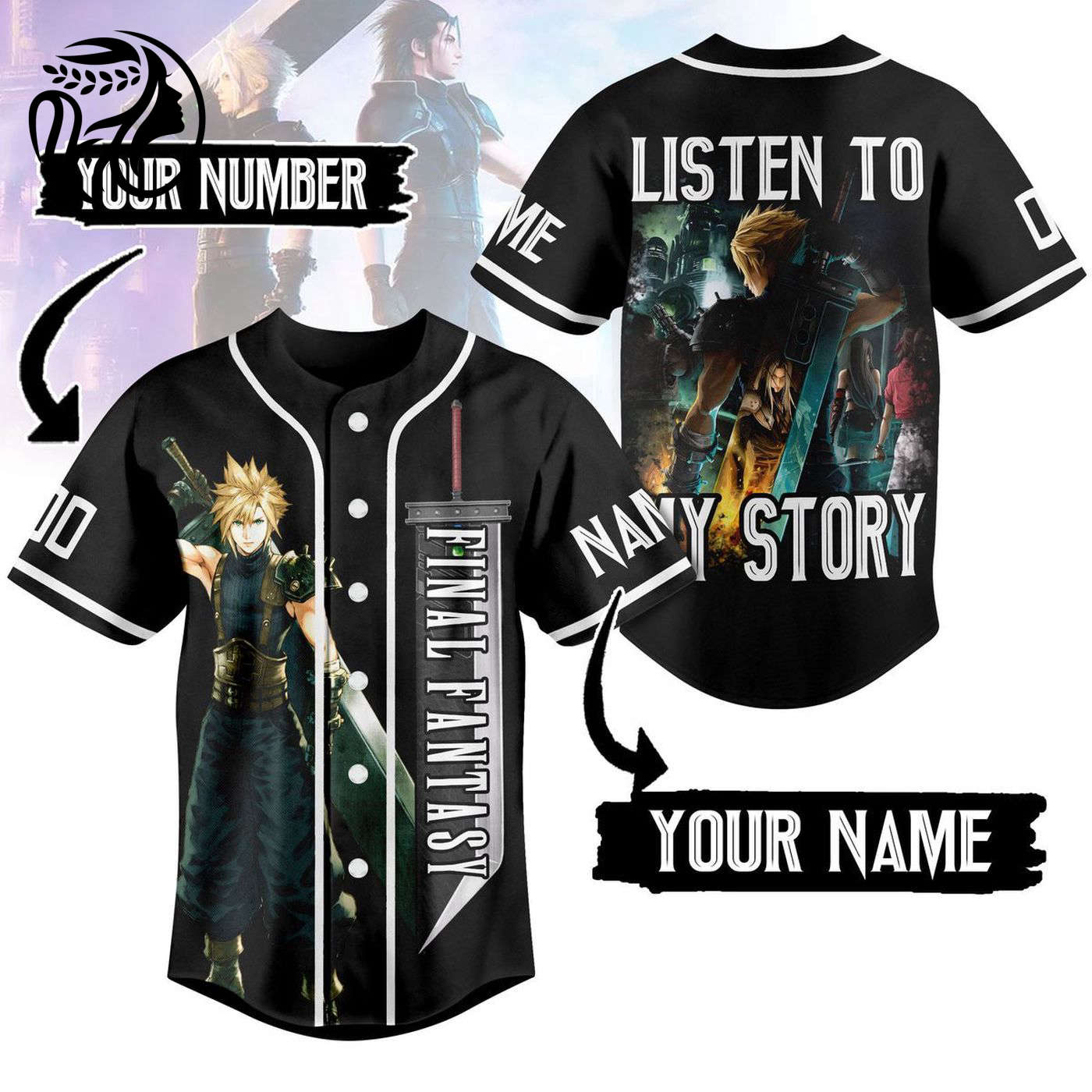 Final Fantasy Baseball Jersey For Men Women And Kids Gift