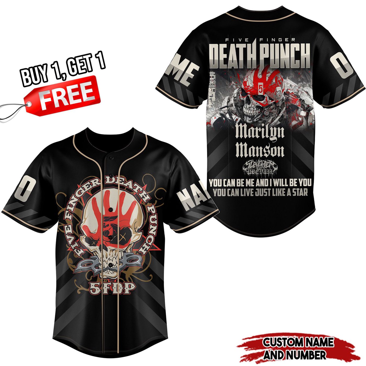 Five Finger Death Punch Baseball Jersey For Men Women And Kids Gift