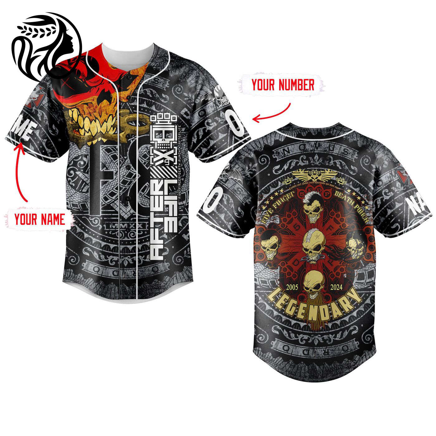 Five Finger Death Punch Baseball Jersey For Men Women And Kids Gift