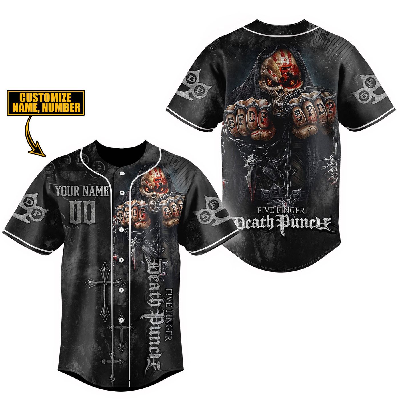 Five Finger Death Punch Baseball Jersey For Men Women And Kids Gift