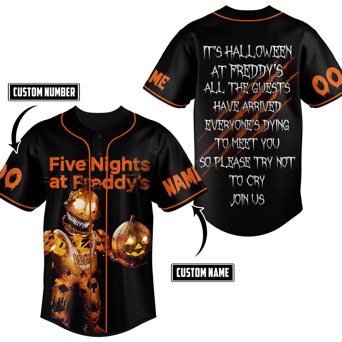 Five Night At Freddy Baseball Jersey For Men Women And Kids Gift