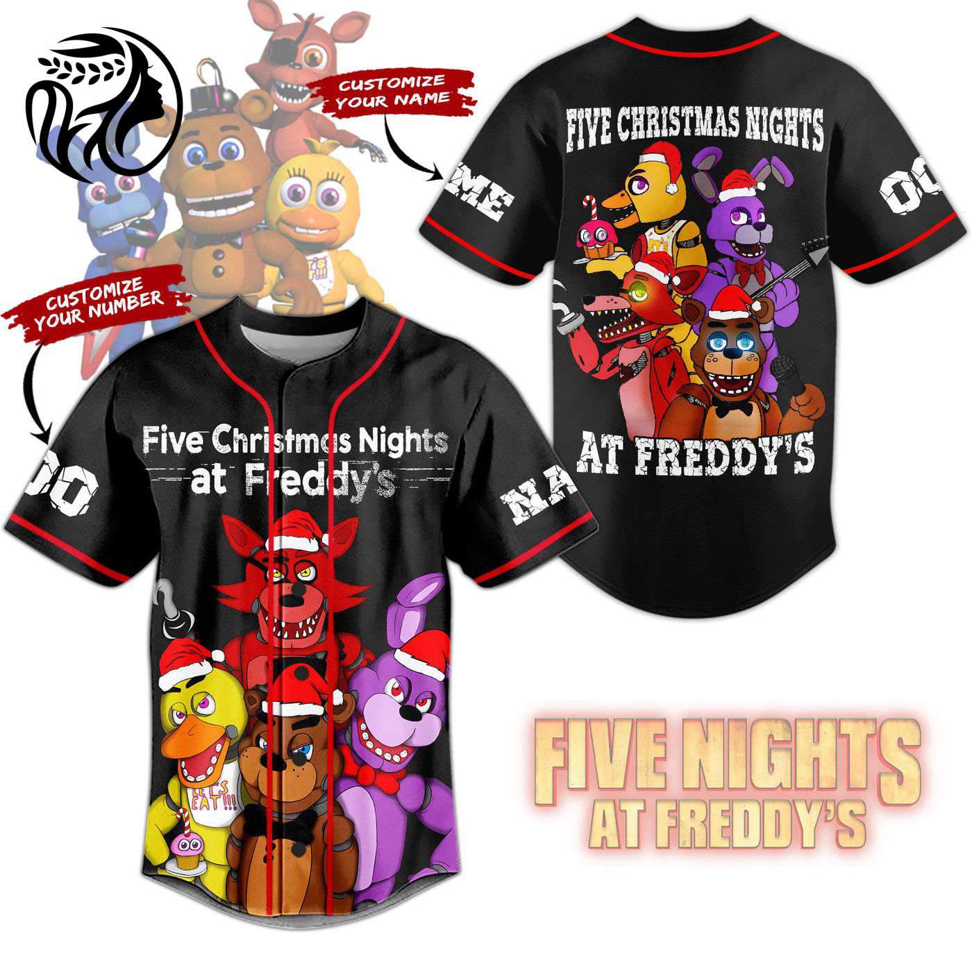 Five Nights at Freddy Baseball Jersey For Men Women And Kids Gift