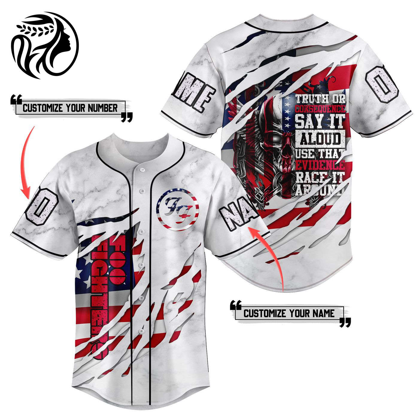 Foo Fighters Baseball Jersey For Men Women And Kids Gift