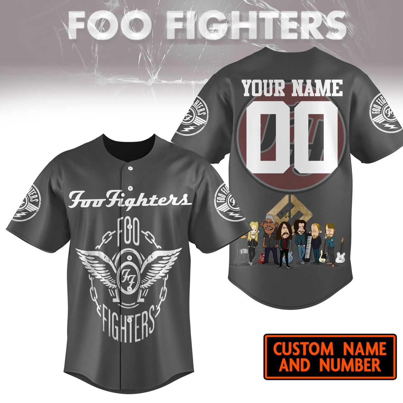 Foo Fighters Baseball Jersey For Men Women And Kids Gift Foo Fighters Baseball Jersey For Men Women And Kids Gift