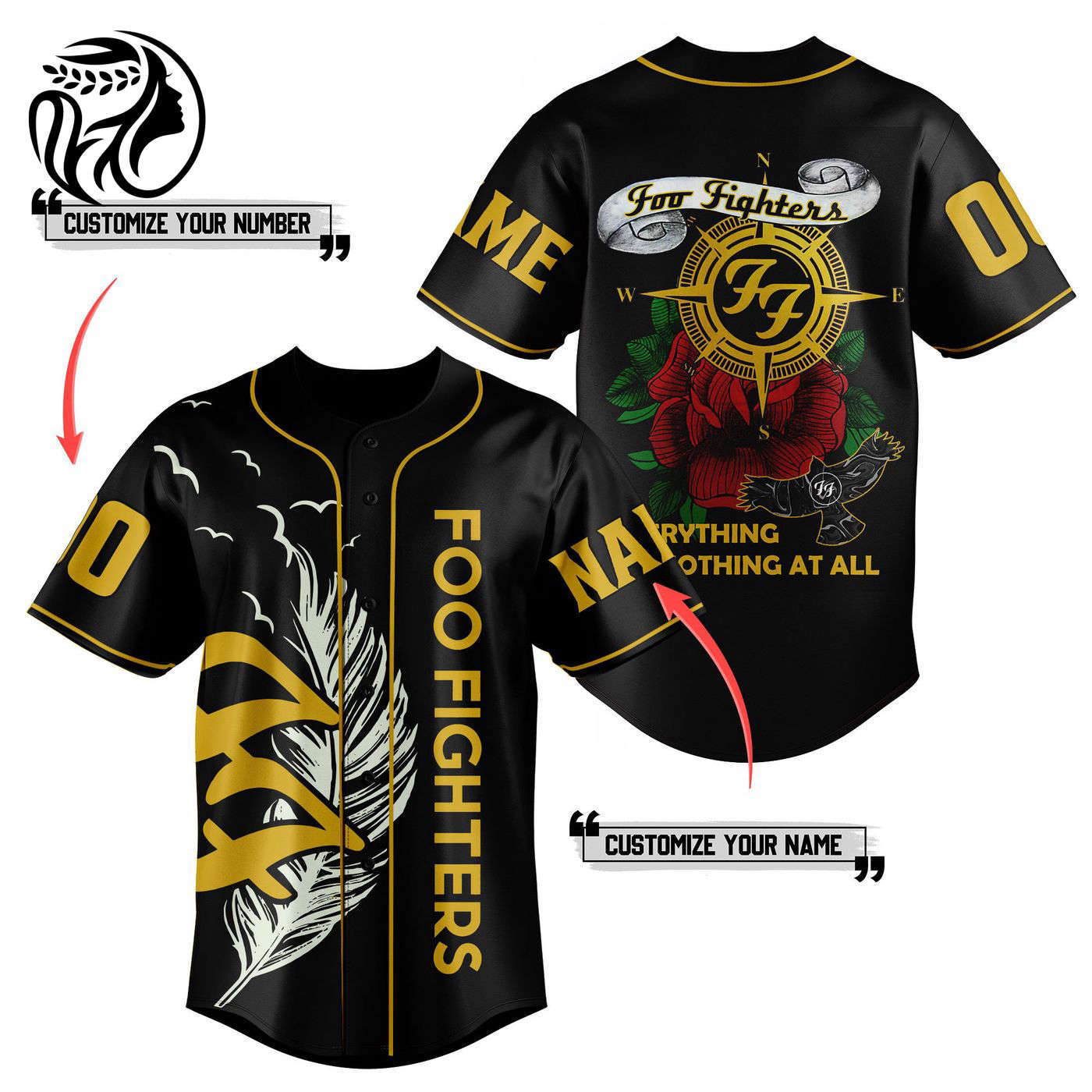 Foo Fighters Baseball Jersey For Men Women And Kids Gift