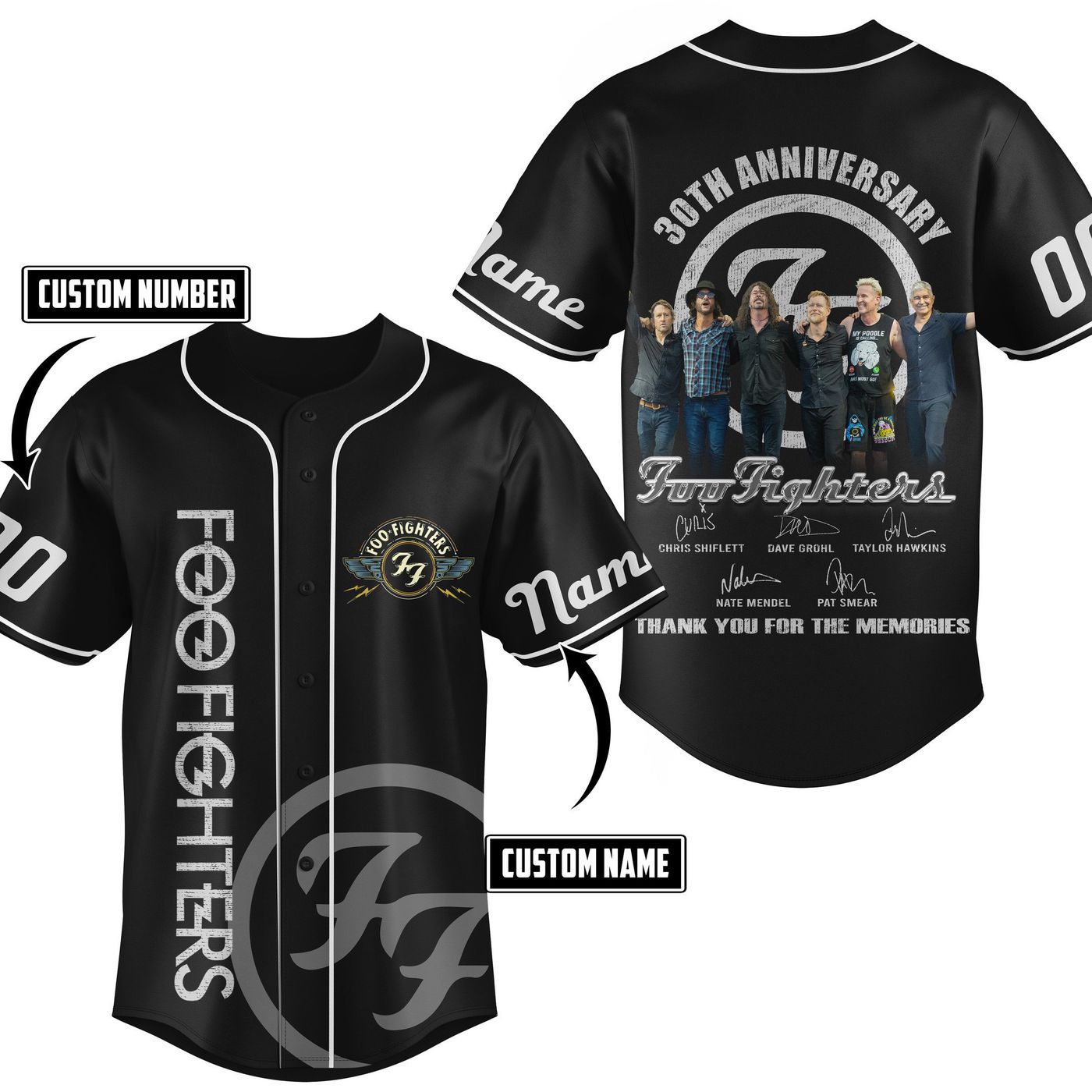 Foo Fighters Baseball Jersey For Men Women And Kids Gift Foo Fighters Baseball Jersey For Men Women And Kids Gift