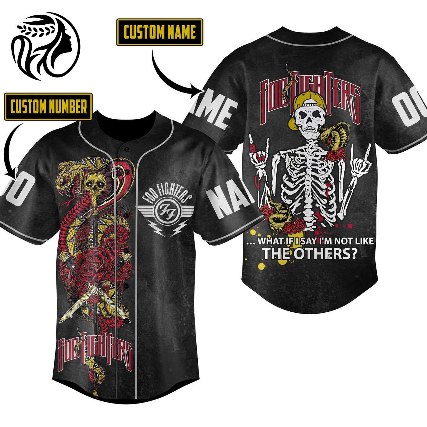 Foo Fighters Baseball Jersey For Men Women And Kids Gift
