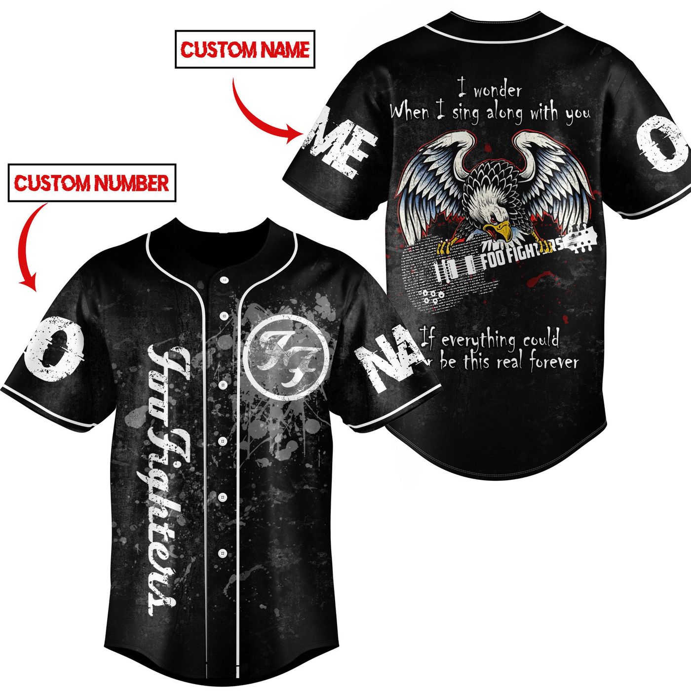 Foo Fighters Baseball Jersey For Men Women And Kids Gift Foo Fighters Baseball Jersey For Men Women And Kids Gift